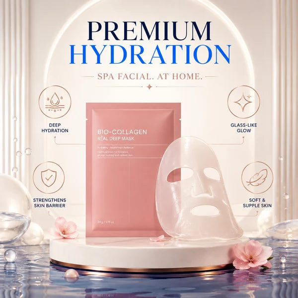Bio-Collagen Face Mask | Instant Glass Glow & Deep Hydration (Pack Of 3)