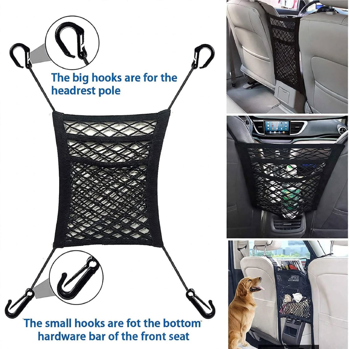Premium 3-Layer Car Mesh Organizer
